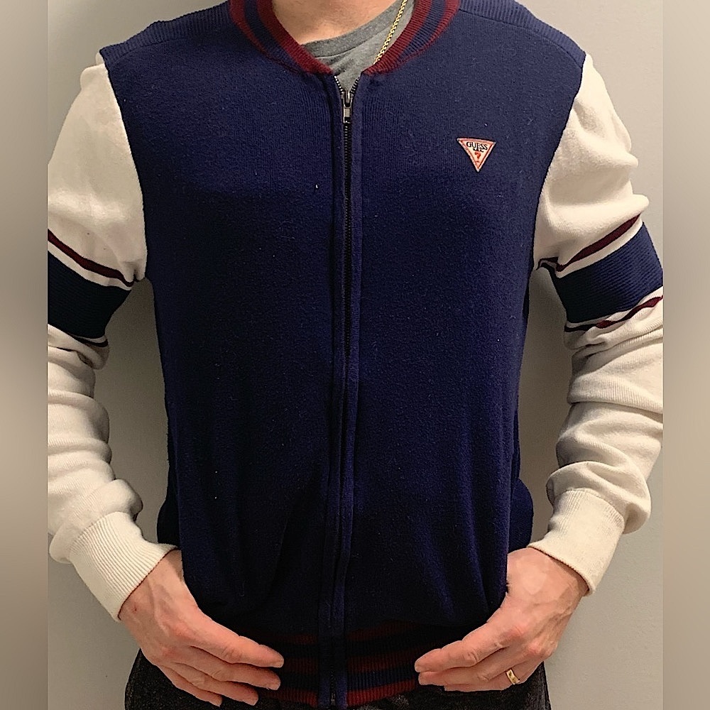 Guess mens Zip Cardigan Sweater